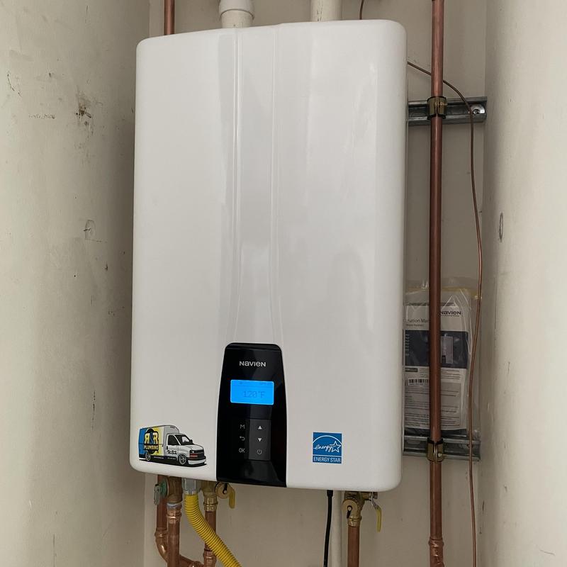 Navien tankless water heater with copper piping