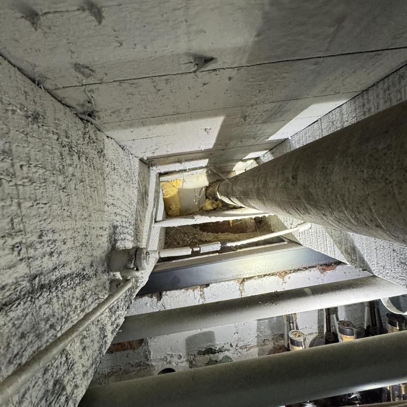 3-inch cast iron drain pipe replacement in shaft