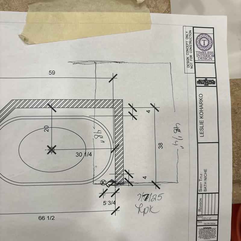 Freestanding faucet tub drain rough-in diagram