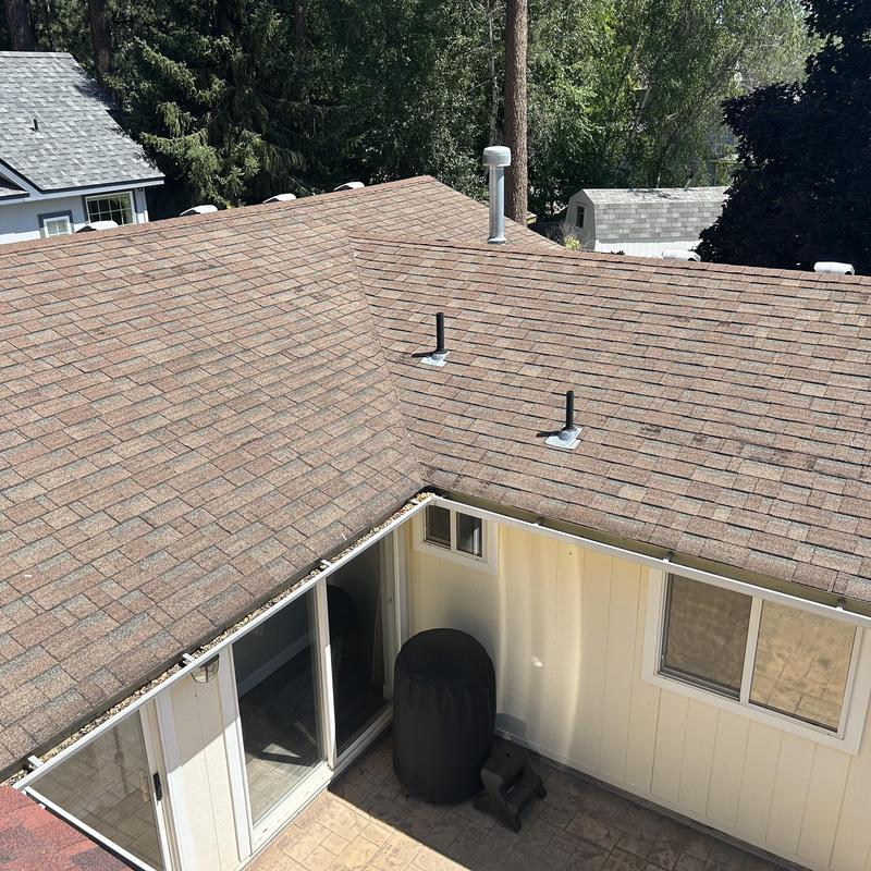 Asphalt shingle roof replacement on residential home Asphalt shingle roof replacement on residential home