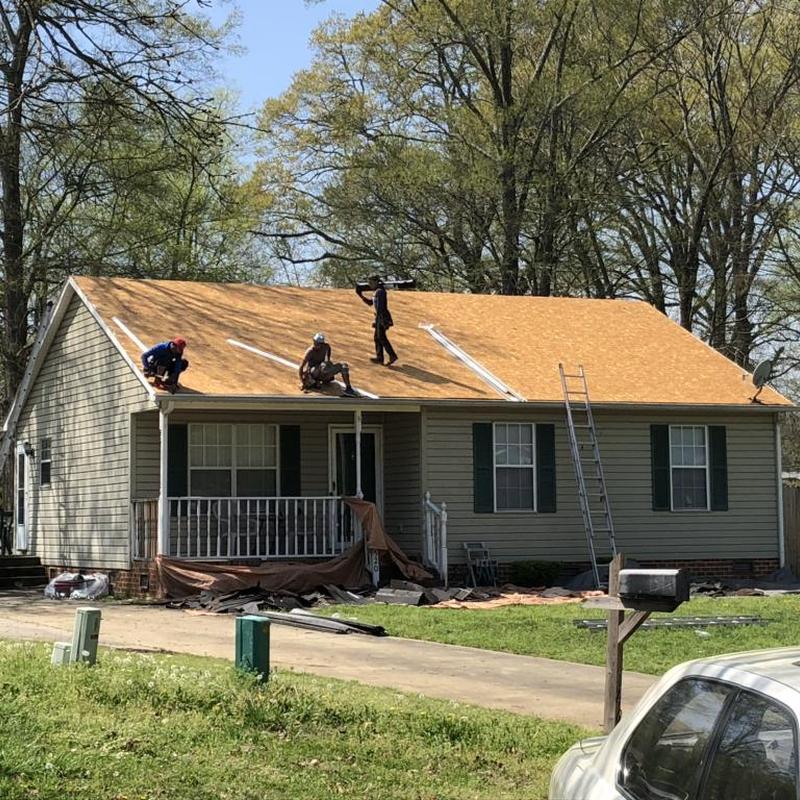 Roof decking installation on residential home