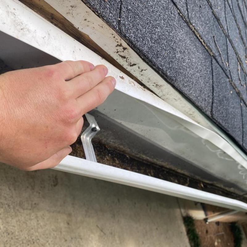 Gutter loose from fascia board causing water leaks
