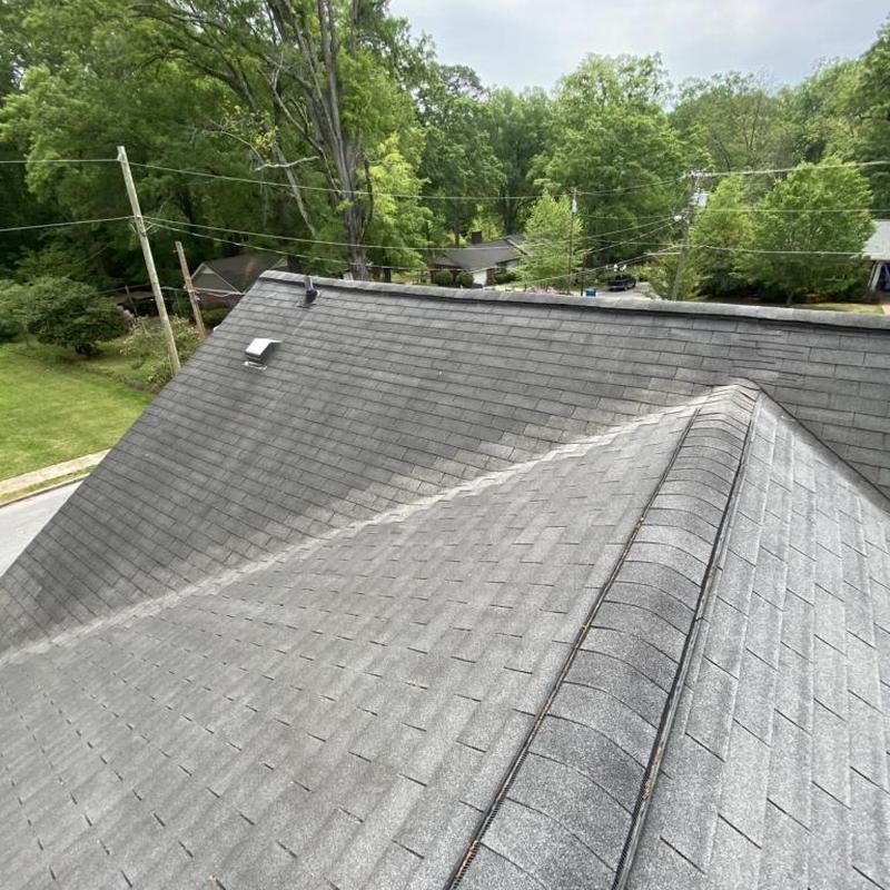Asphalt shingle roof inspection for storm damage estimate