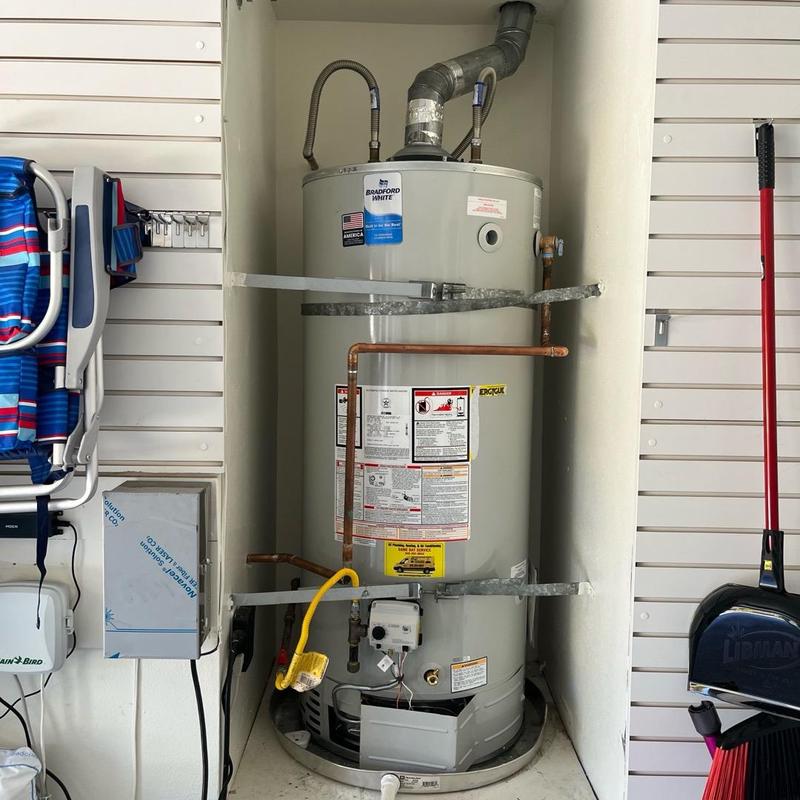 75 gallon water heater with new piping and venting