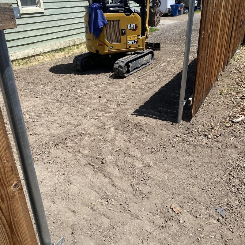Building sewer trench excavation with compact excavator Building sewer trench excavation with compact excavator