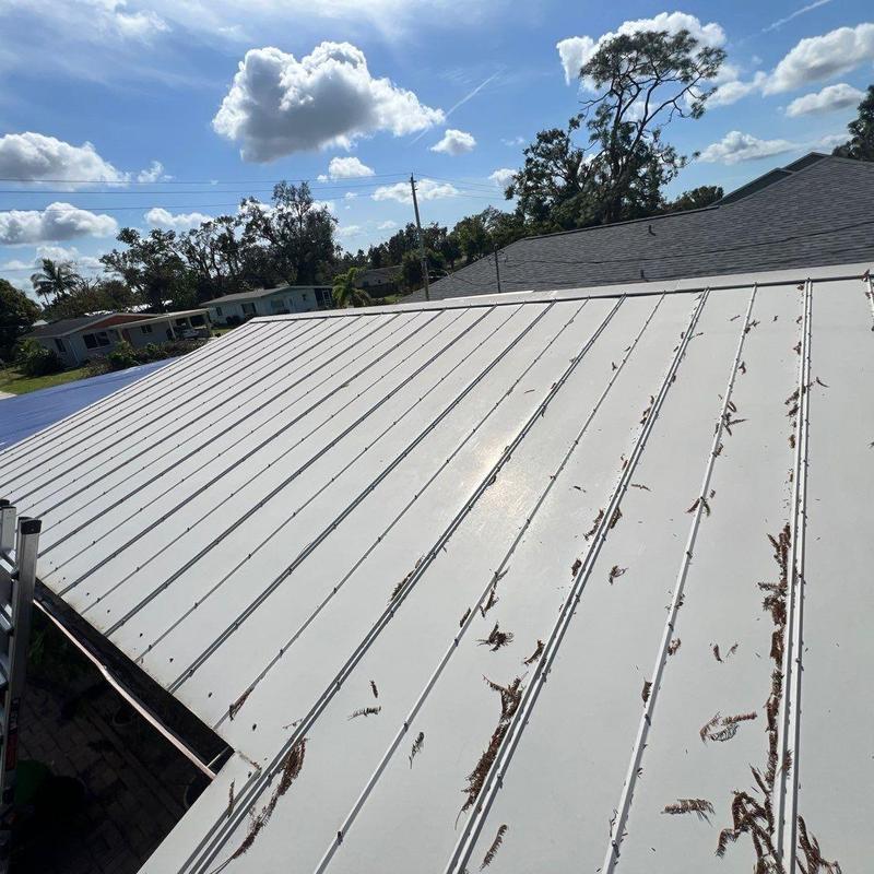 Metal roof panels with debris and fastener issues Metal roof panels with debris and fastener issues
