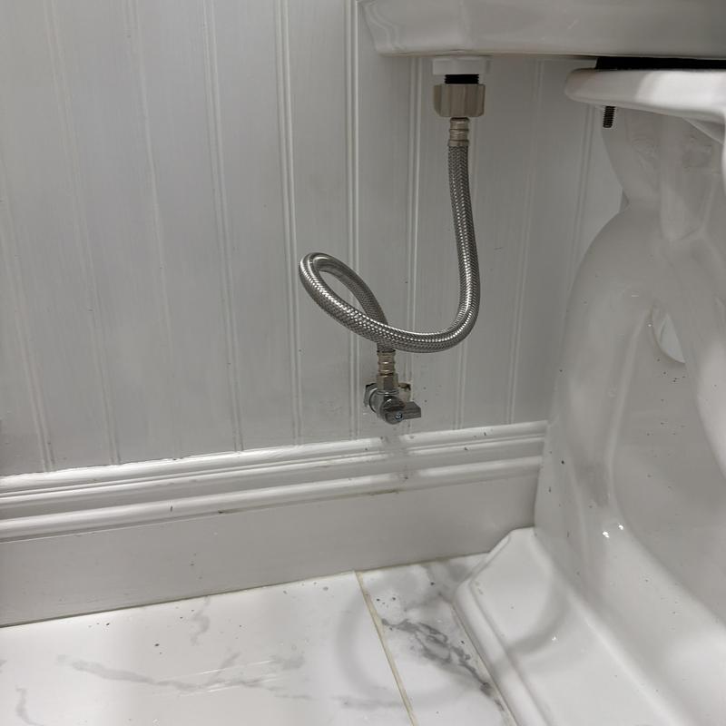Toilet supply line and angle stop installation Toilet supply line and angle stop installation