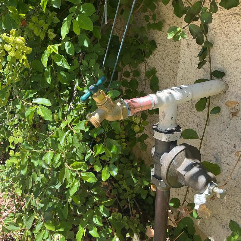 34-inch hose bib with copper piping installation
