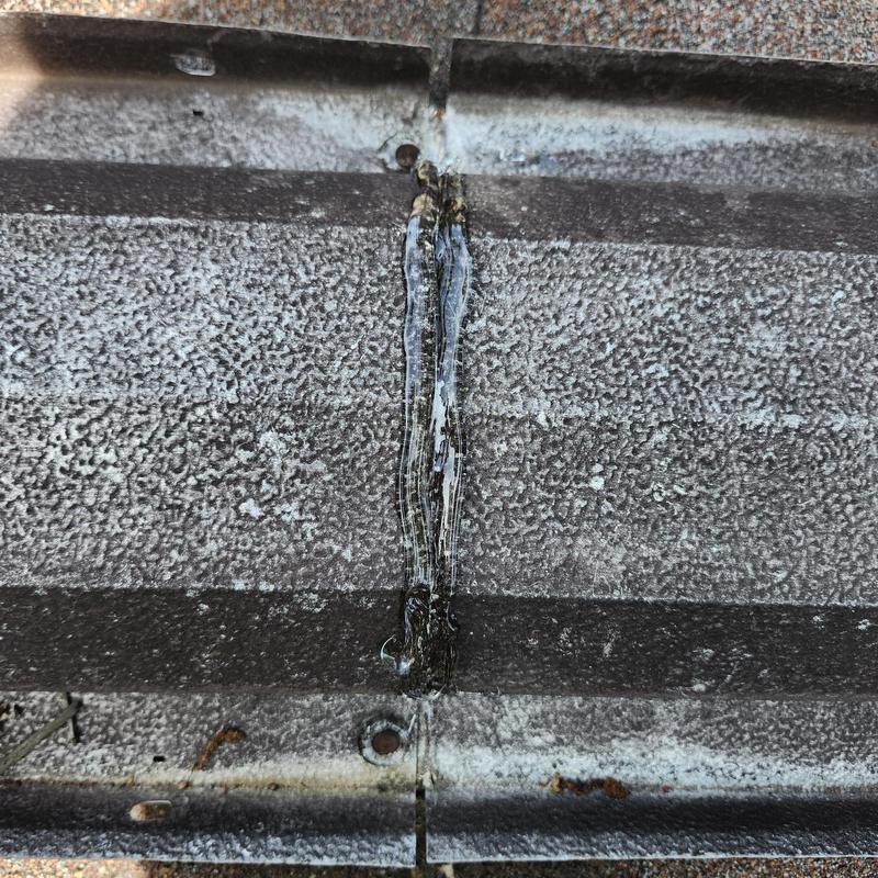 Metal roof seam with sealant leak repair in Blountville, TN