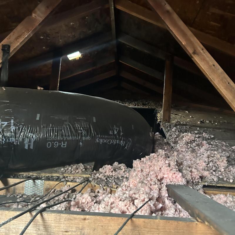 Ductwork insulation and attic air barrier repair Ductwork insulation and attic air barrier repair
