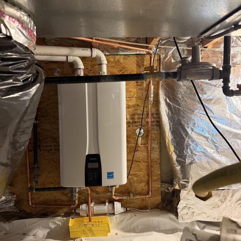 Tankless water heater installation with copper piping Tankless water heater installation with copper piping