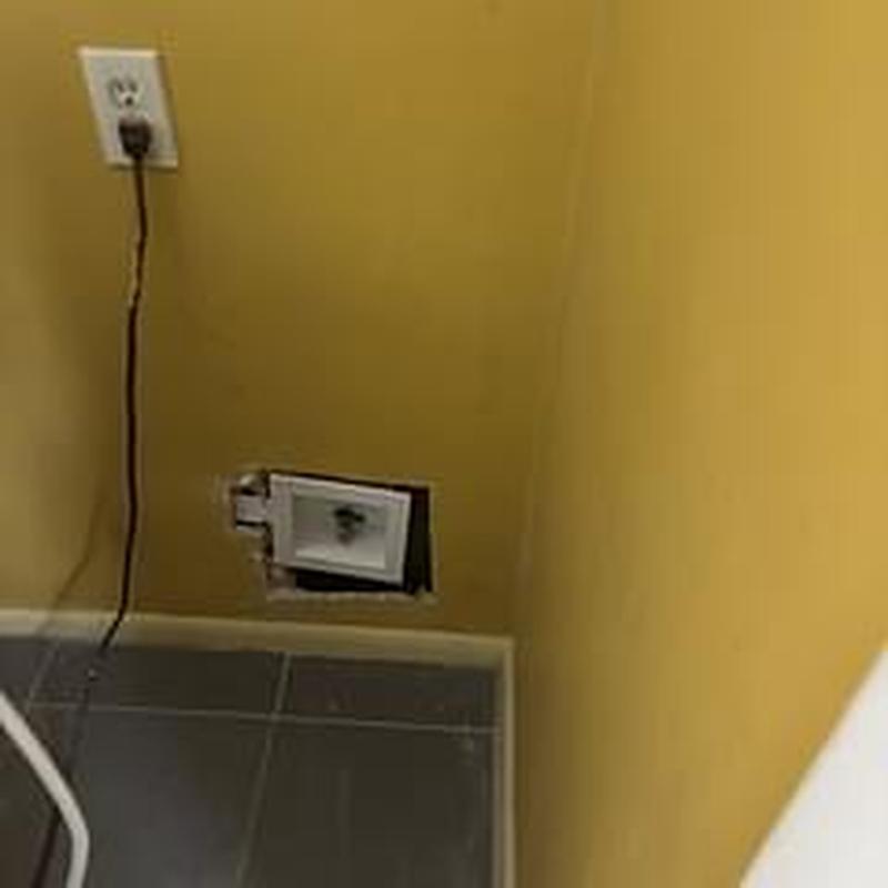 Ice maker line installation and kitchen drain repair area