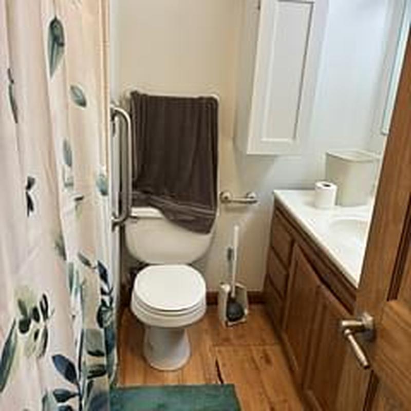 Toilet and bathroom plumbing inspection in home bathroom