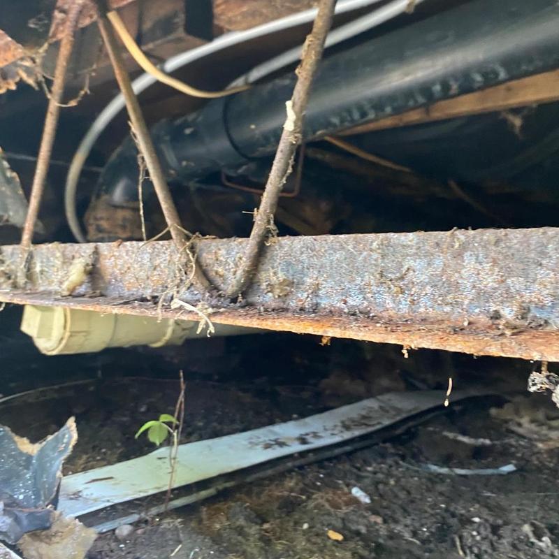 Quest pipe leaking section cut and repaired under house Quest pipe leaking section cut and repaired under house