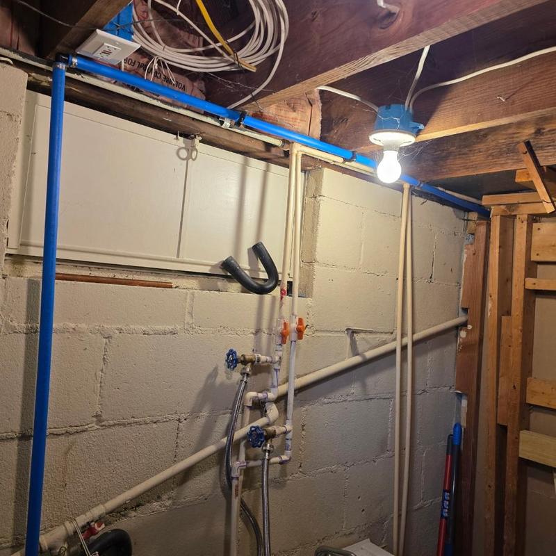 1 inch water service poly pipe with meter bank installation