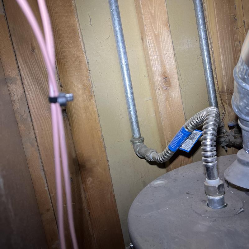 Galvanized water piping connected to water heater Galvanized water piping connected to water heater