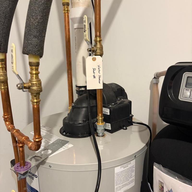 Water heater hot and cold nipples with shutoff valves