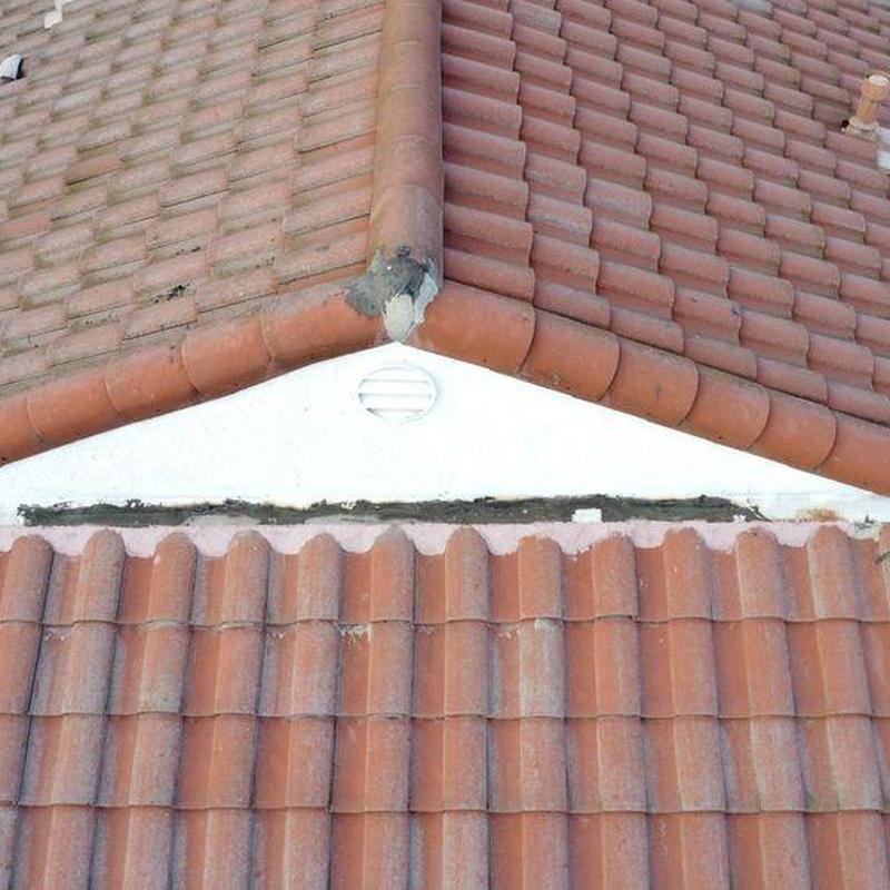 Tile roof ridge and ventilation inspection at residence Tile roof ridge and ventilation inspection at residence