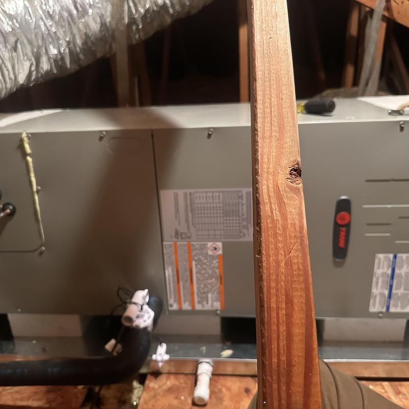 Air handler unit installed in attic space