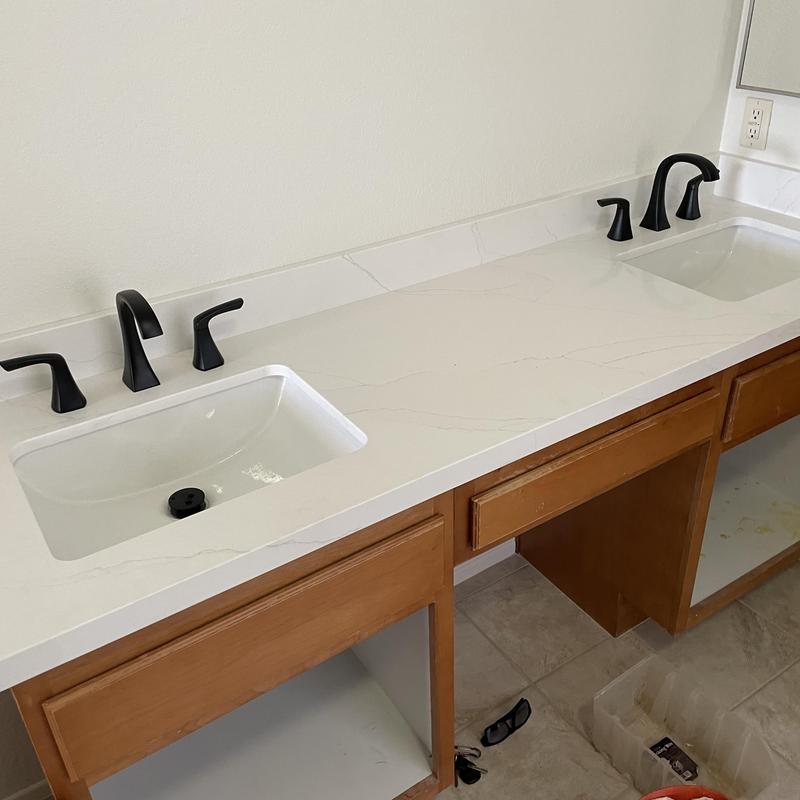 Widespread bathroom faucets on double vanity sinks
