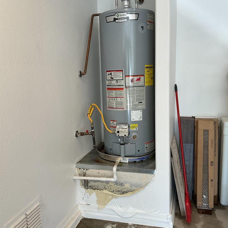 50-gallon gas water heater with pressure valve
