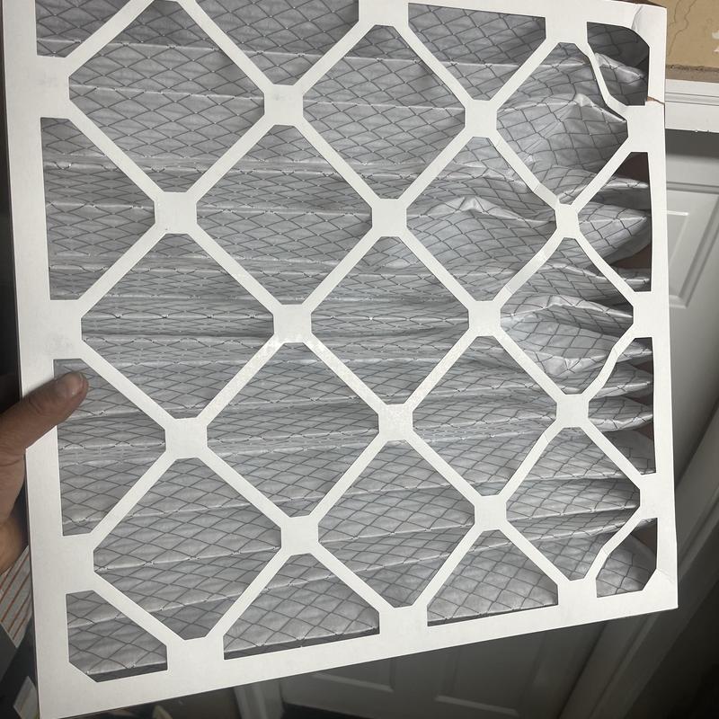 HVAC air filter replacement with dirty filter removed HVAC air filter replacement with dirty filter removed
