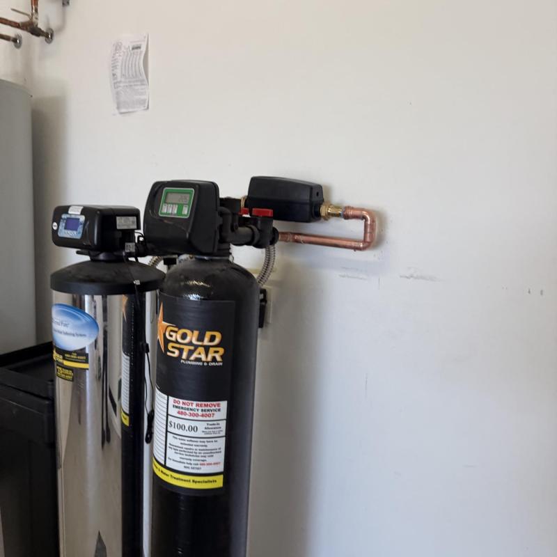 Water softener system with control valves and piping
