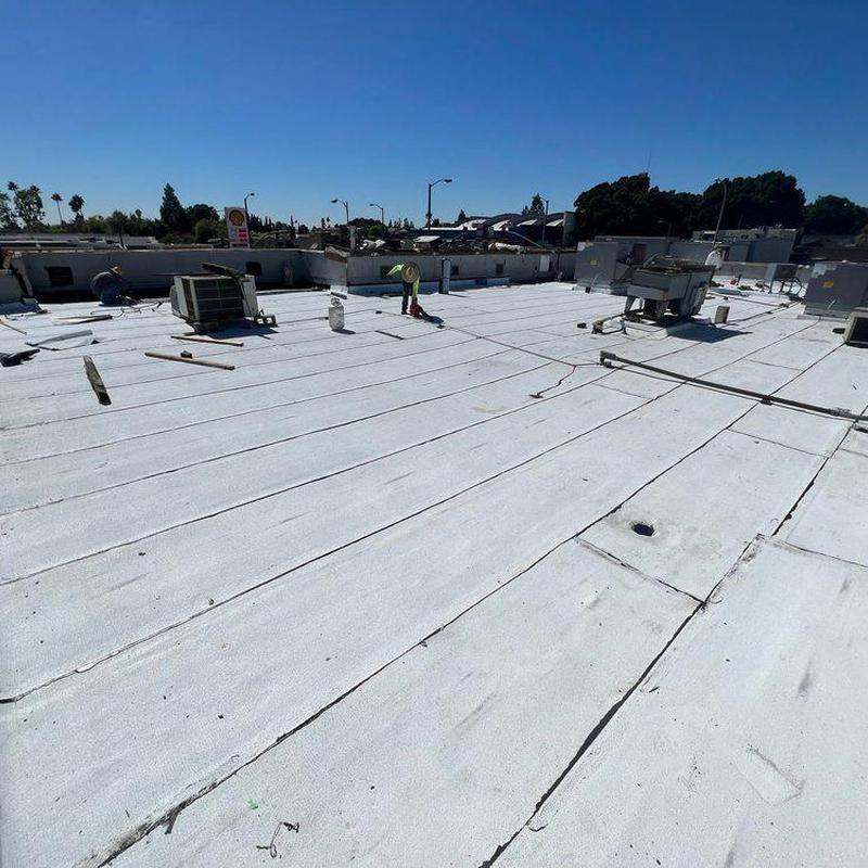 Commercial flat roof membrane with HVAC units inspection Commercial flat roof membrane with HVAC units inspection