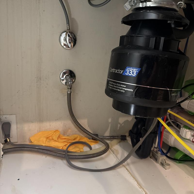 Garbage disposal and new shutoff valves installation under sink Garbage disposal and new shutoff valves installation under sink