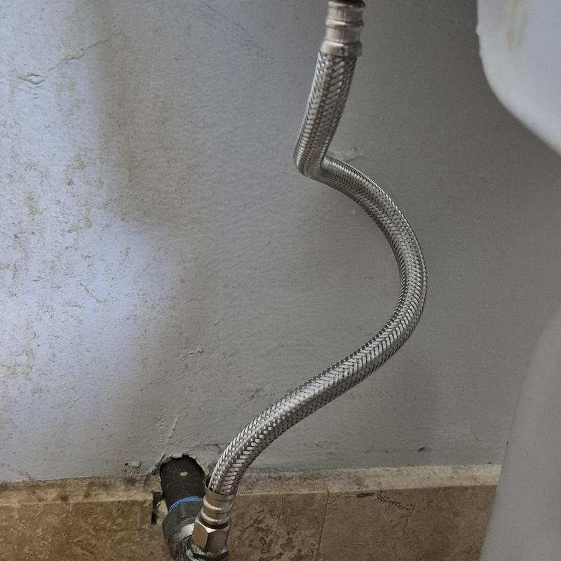 Toilet braided supply line with wall connection