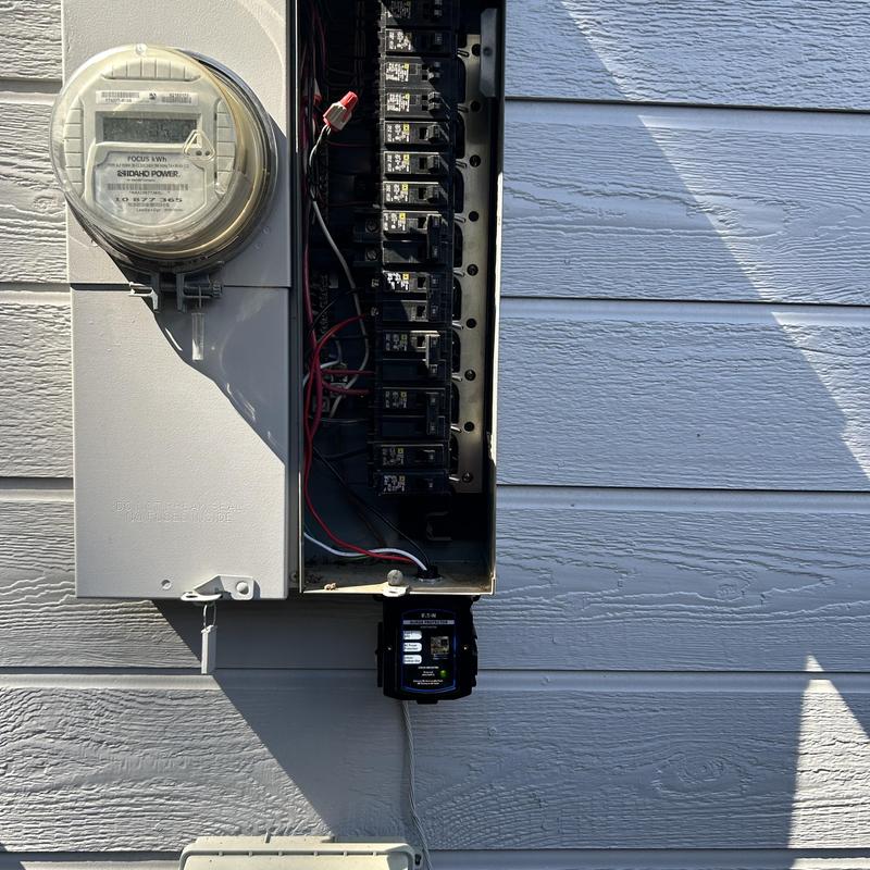 Electrical panel with whole home surge protector installed Electrical panel with whole home surge protector installed