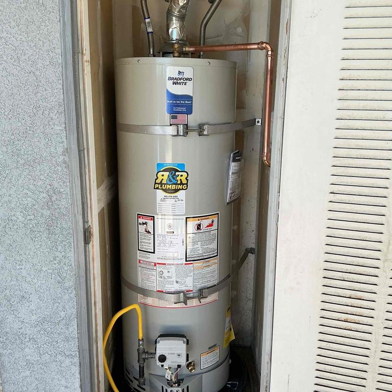Bradford White water heater with new copper piping