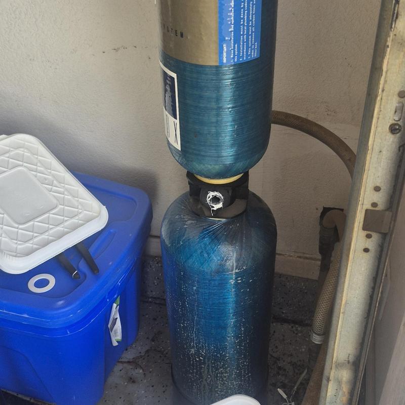 Bypass filter system with broken valve in garage