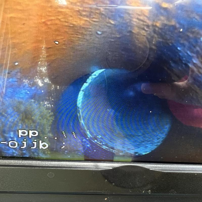 Sewer main line video inspection showing pipe interior
