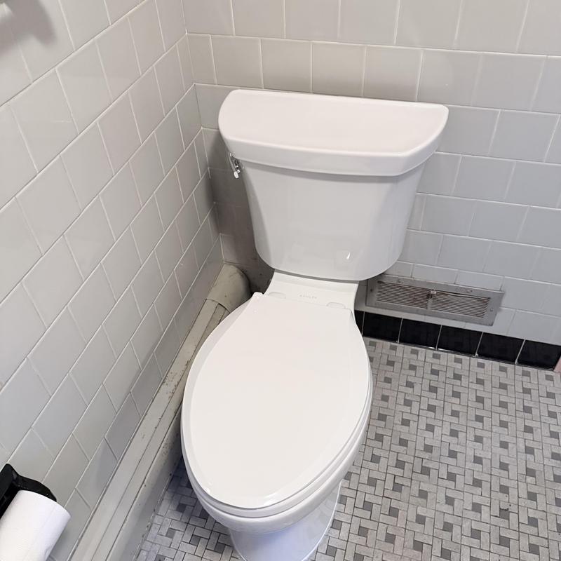 Kohler toilet with new emergency shut-off valve installed