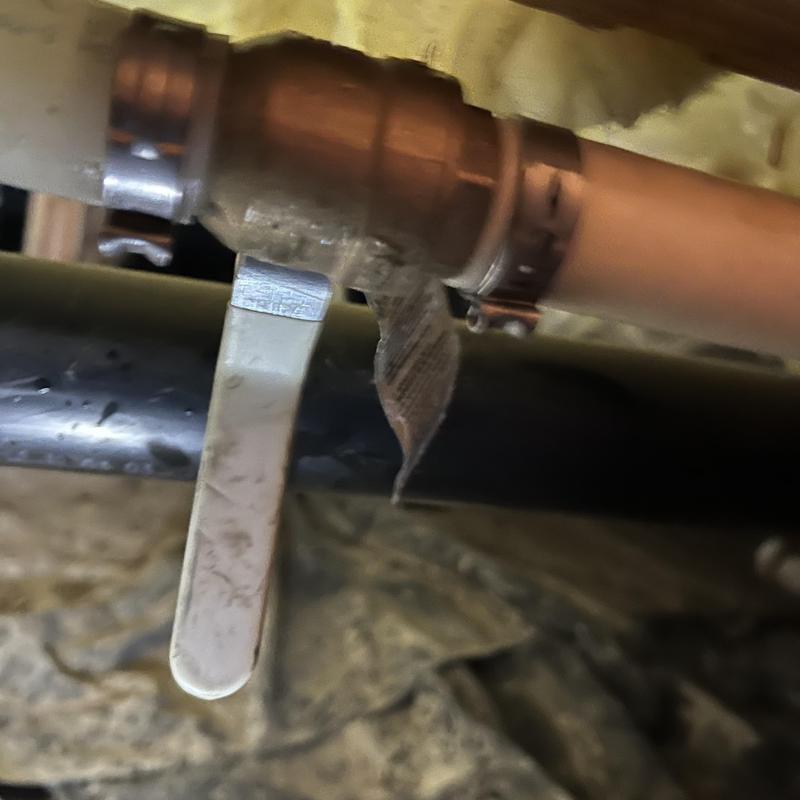 Whole home shut off valve replacement close-up Whole home shut off valve replacement close-up