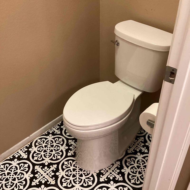 Toilet replacement with premium model and shut-off valve
