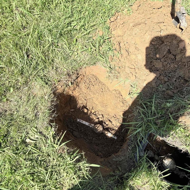 Pressure reducing valve in exposed ground trench Pressure reducing valve in exposed ground trench