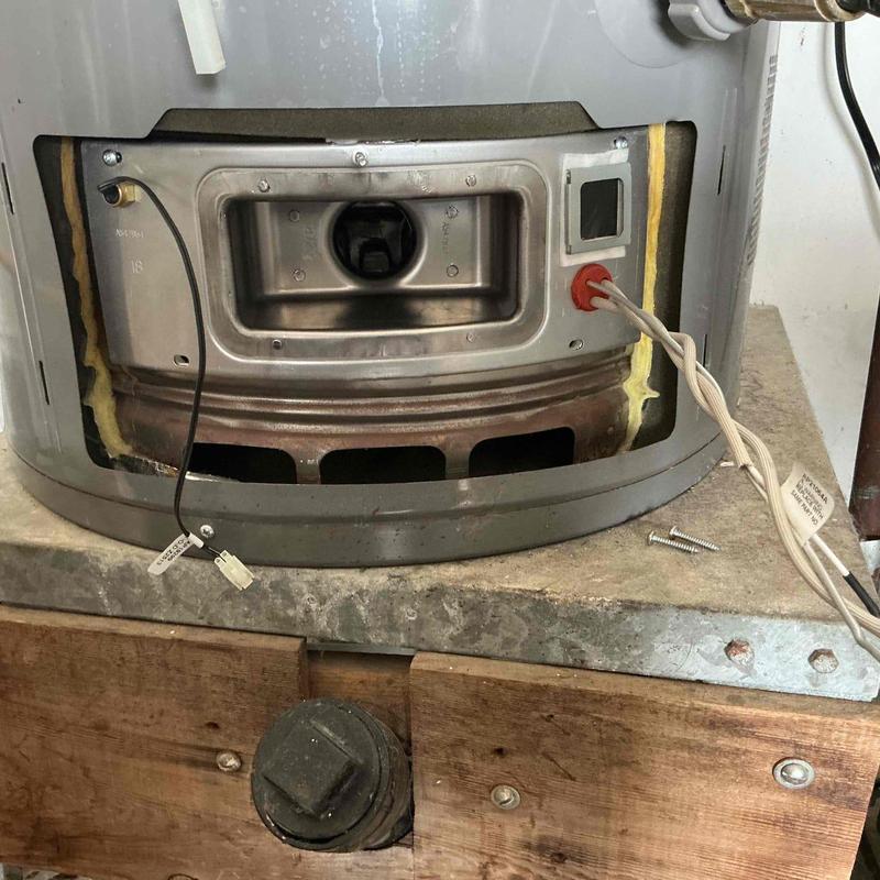 Gas water heater burner assembly with wiring connections