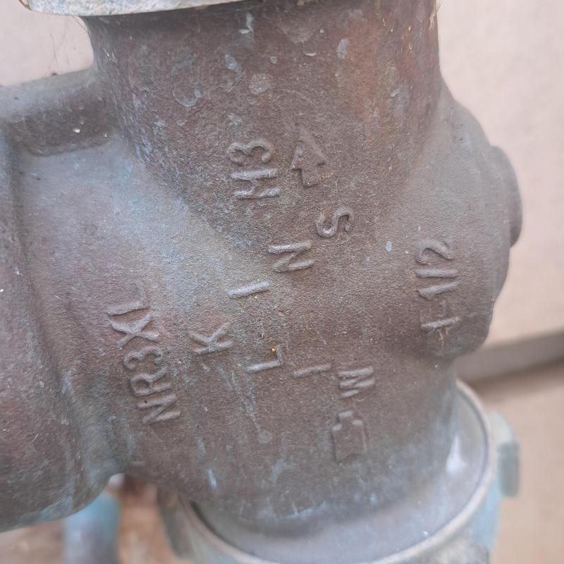 Main water manifold pressure regulator close-up Main water manifold pressure regulator close-up