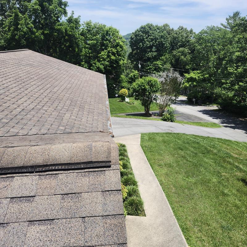 Asphalt shingle roof inspection from above