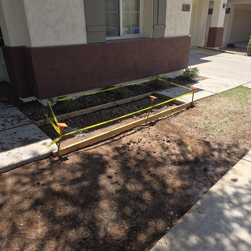 ABS sewer main line trench marked for replacement
