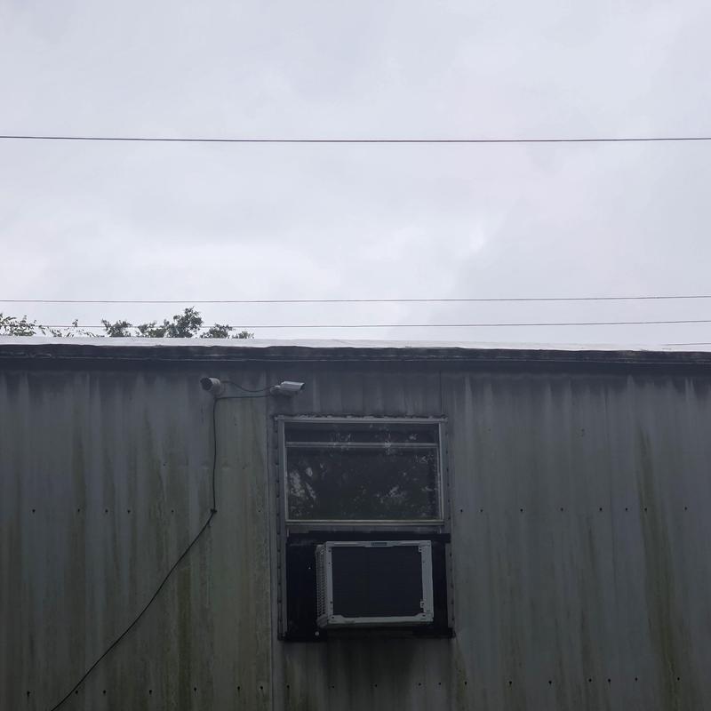 Mobile home window air conditioner unit exterior view
