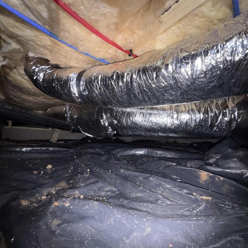 Ductwork replacement under crawlspace with insulation Ductwork replacement under crawlspace with insulation