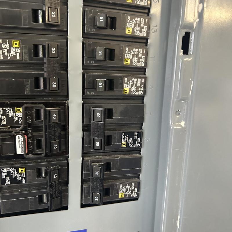 Circuit breaker panel with replaced breaker in Boise