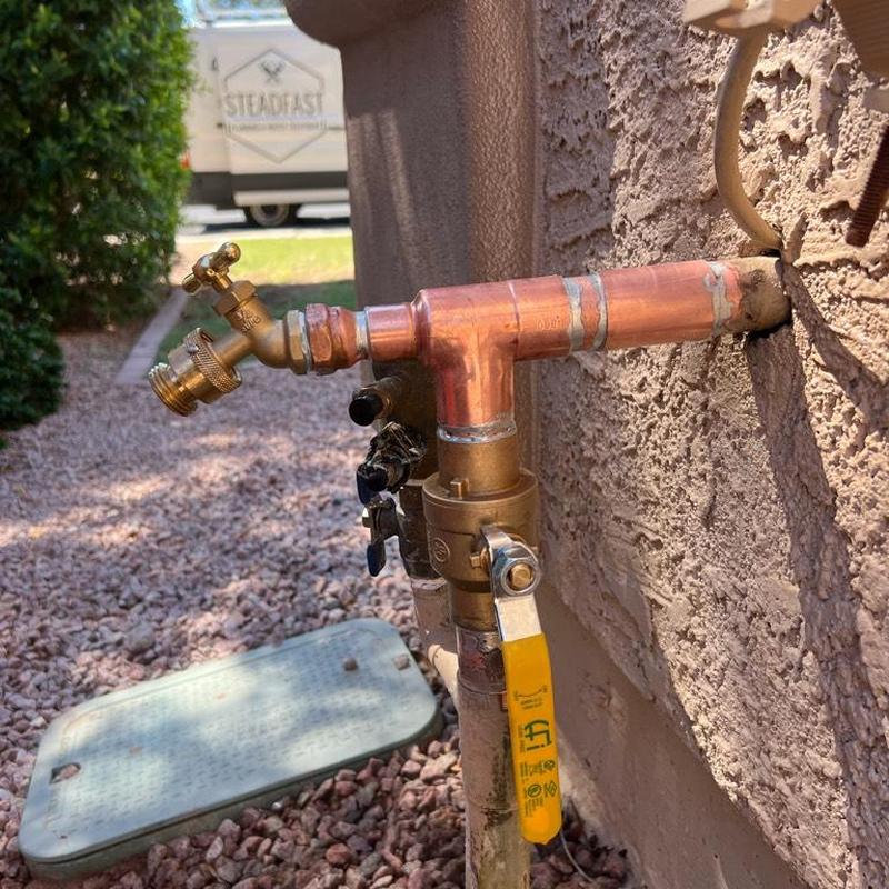 1-inch water main ball valve and hose bib installation 1-inch water main ball valve and hose bib installation