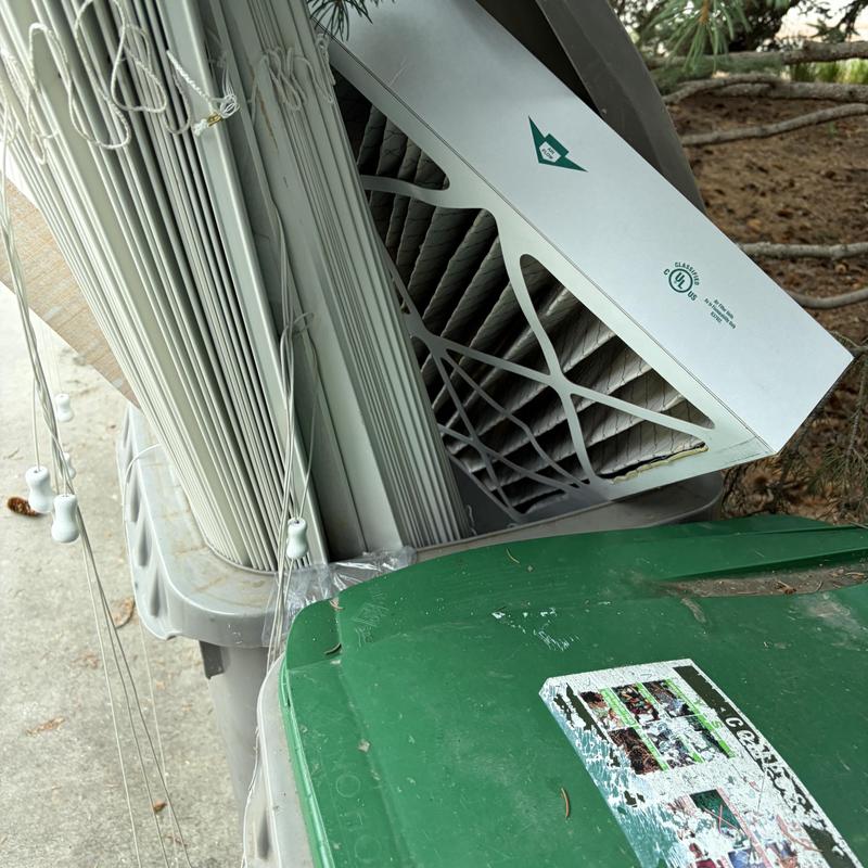 MERV 13 air filters discarded outside trash bins