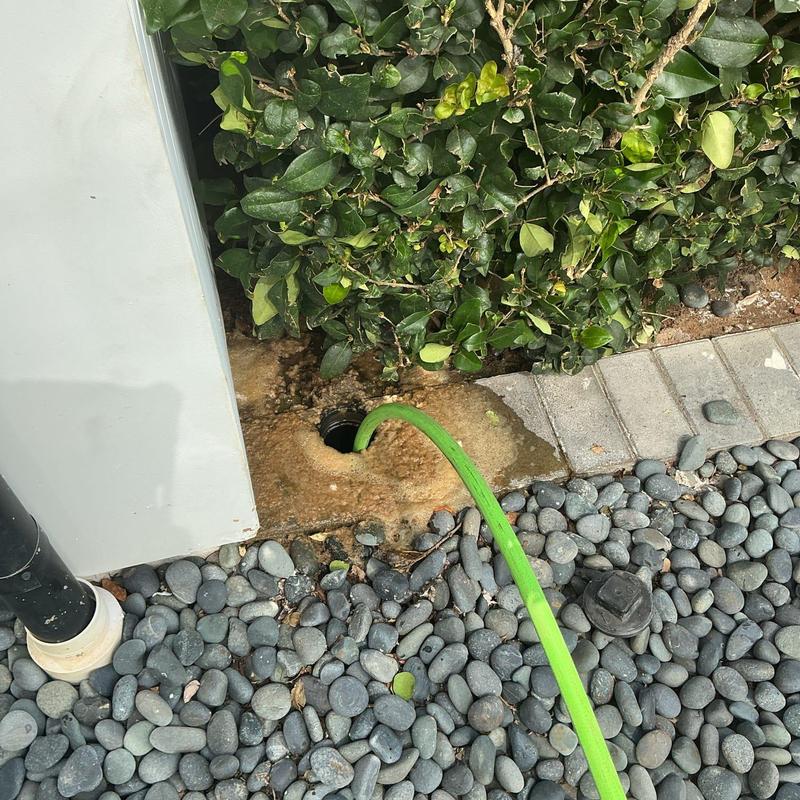 Main sewer line hydro-jetting with hose insertion