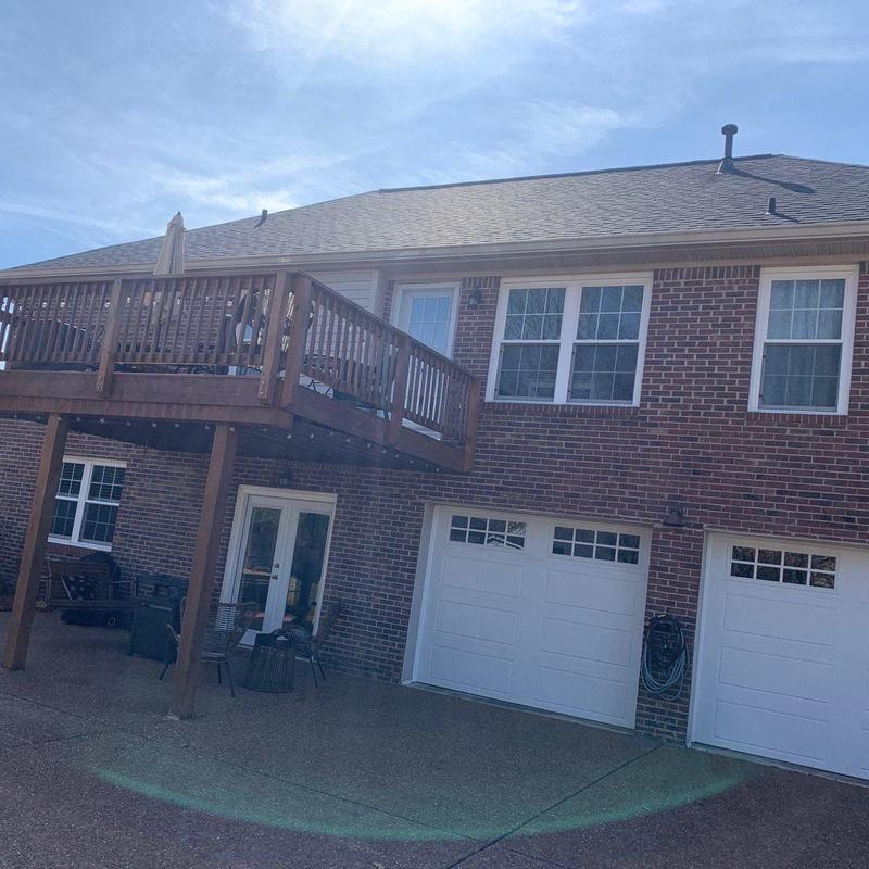 Asphalt shingle roof inspection showing hail damage