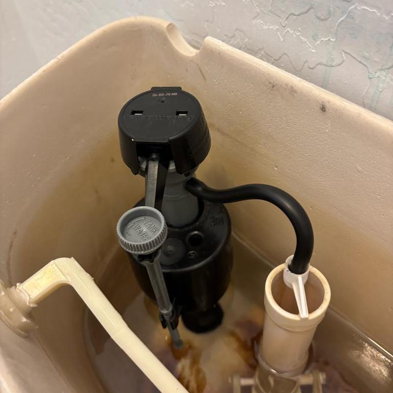Toilet fill valve and flush valve inside tank Toilet fill valve and flush valve inside tank